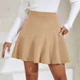 thumbnail image 2 of Gibobby faldas para mujer corta Falda de pana con cremallera de color liso para mujer Falda plisada de cintura alta de otoño e invierno para mujer(Beige, XL), 2 of 4