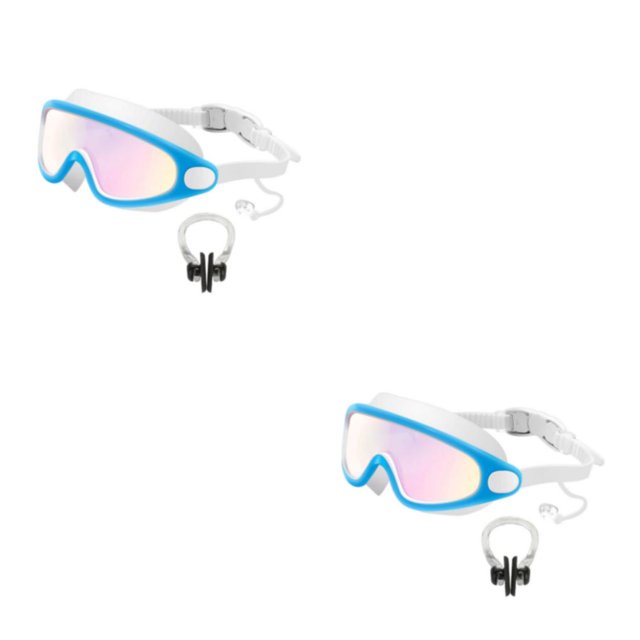 Eigraketly Niños Gafas de natación Niños Niñas Piscina A prueba de niebla Gafas impermeables a prueba de fugas Gafas Gafas Equipo deportivo Tipo 1 Azul 2piezas