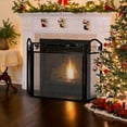 thumbnail image 5 of Costway 3 Panel Foldable Steel Fireplace Screen Spark Guard Fence for Baby & Pet Safe, 5 of 12