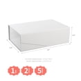 thumbnail image 7 of PACKHOME 5 Gift Boxes 14x9.5x4.5 inches, Large Gift Boxes with Lids Groomsman Boxes, Sturdy Storage Boxes, Collapsible Gift Boxes with Magnetic Closure (Matte White), 7 of 7