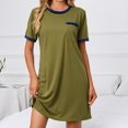 thumbnail image 2 of Dyegold Sundresses for Women Casual Beach - Sun Dresses Women Summer Casual Round Neck Short Sleeve Solid Color Loose Midi Sundress ​Plus Size Tshirt ​Party ​Dress, 2 of 6