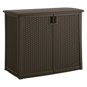 Keter Base Resin Plastic Rattan Storage Cabinet Brown Walmart Com