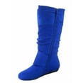 thumbnail image 3 of Bank-81 Women's Fashion Zipper Big Buckle Slouch Casual Flat Heel Mid Calf Round Toe Boots, 3 of 3