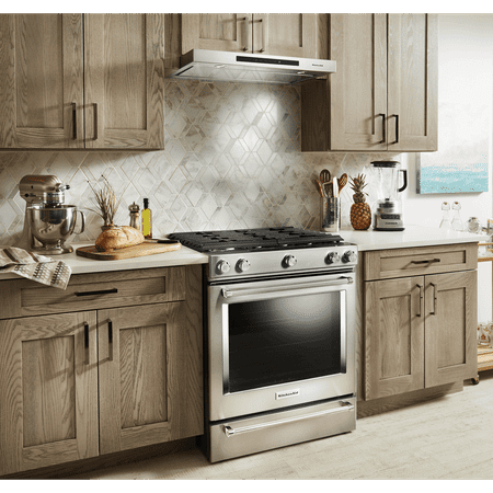 KitchenAid - 5.8 Cu. Ft. Self-Cleaning Slide-In Gas Convection Range - Stainless Steel
