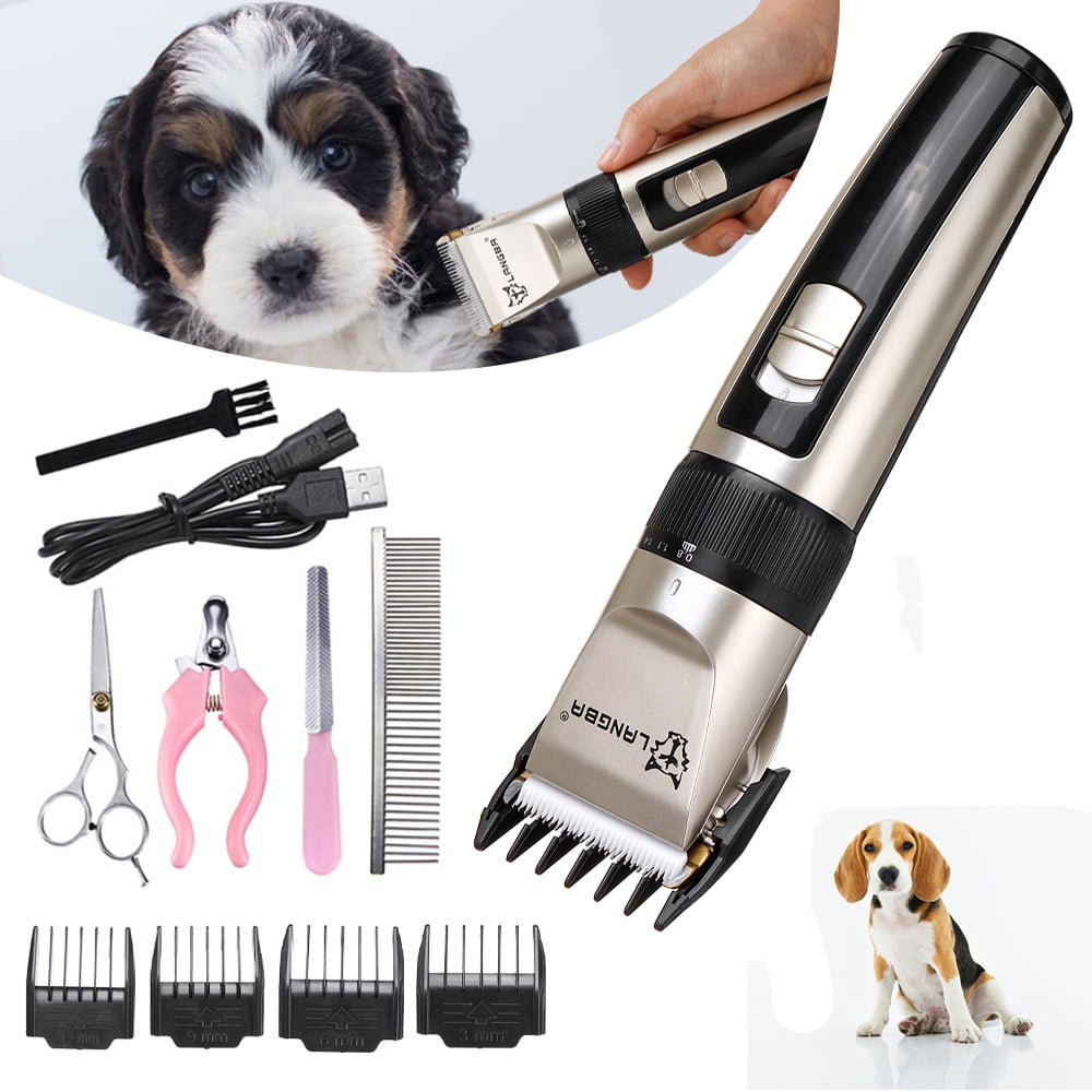 11PCS Professional Mute Set Electric Pet Dog Cat Hair Trimmer Clipper