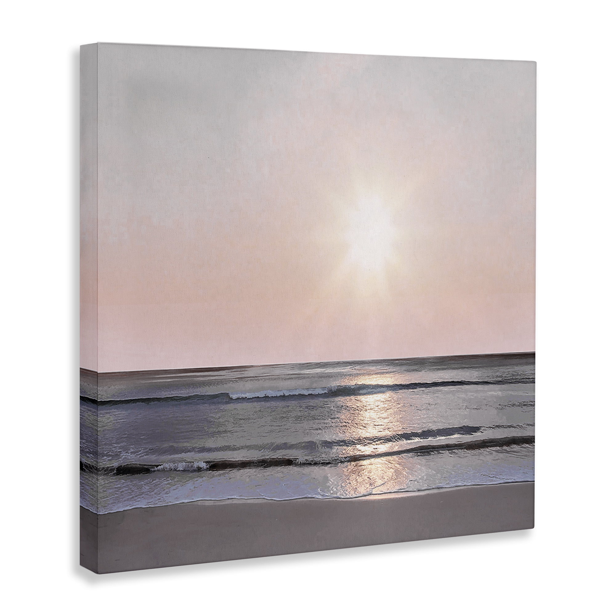 Stupell Industries Peach Sunrise over Beach Nautical & Beach Photography Wrapped Canvas Art Print Wall Art, 24 x 24