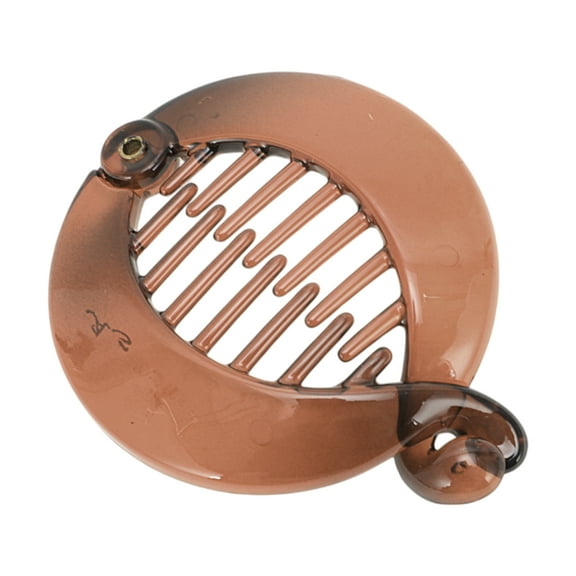 Unique Bargains 1 Pc Elegant Round Fish Shape Hair Clips Hairdo Clip Brown