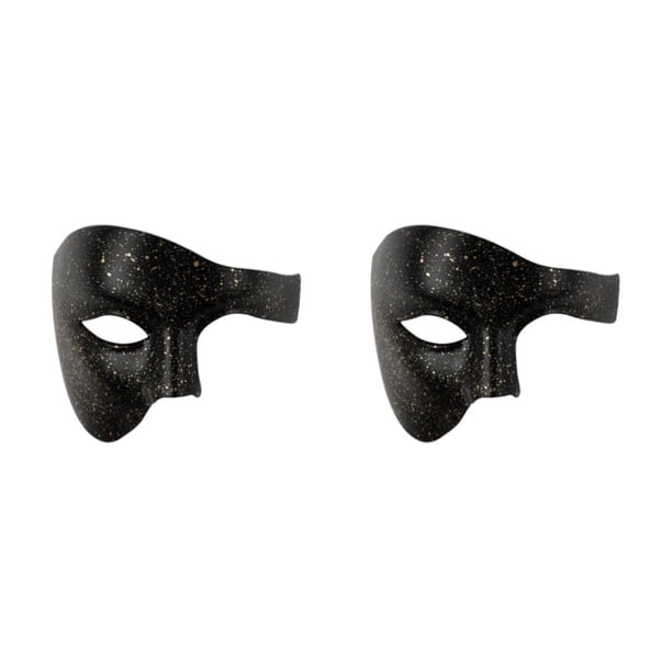 Máscara de media cara Matsuzay amplia aplicación cosplay Halloween Punto de oro negro 2Conjunto