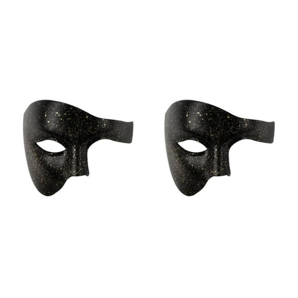 Máscara de media cara Matsuzay amplia aplicación cosplay Halloween Punto de oro negro 2Conjunto