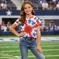 thumbnail image 4 of NAISIBABY 4th of July T-Shirt for Girls, Round Neck Summer Casual Short Sleeve Fashion Independence Day Tee Red Size 7-8, 4 of 6