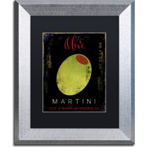 Trademark Fine Art "Olive Martini I" Canvas Art by Color Bakery, Black Matte, Silver Frame