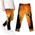 thumbnail image 2 of Utoimkio Girls Halloween Pumpkin Printed Stretch Leggings Soft Comfortable Ankle Length Pants Leggings for Kid Little Girls 3-8 Years, 2 of 4