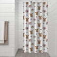 thumbnail image 2 of White Highland Cow Flower Pattern Shower Curtain 36"x72" ,Bathroom Decorative Shower Curtains Set with 12 Hooks,Modern Waterproof Washable Shower Curtain, 2 of 6