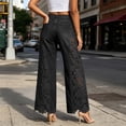thumbnail image 4 of Zormilly Wide Leg Jeans for Women High Waisted Lace Spliced Stretchy Jeans, S-3XL, 4 of 7