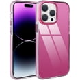 thumbnail image 2 of Compatible with iPhone 14 Pro Case Glossy Hard Electroplating Case Cute Women Girls Makeup Mirror Case Slim Soft Bumper Camera Lens Protection Screen Protector Shockproof Cover, Rose, 2 of 11