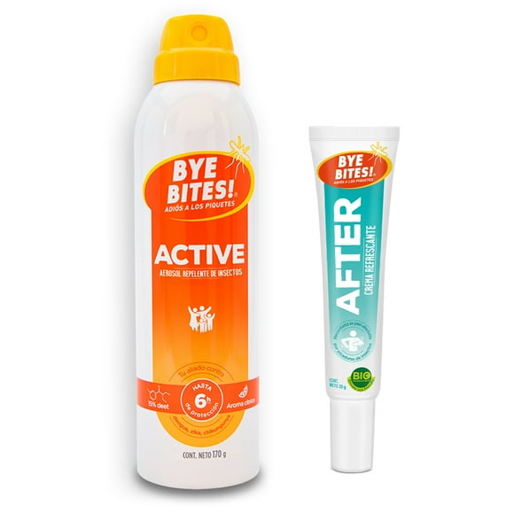 Duopack Bye Bites Repelentes de Mosquitos e Insectos Active 170g + Crema After Post Piquetes 20g