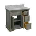thumbnail image 4 of Sydney 36" Bathroom Vanity with Weathered Gray Cabinet and Carrara Marble Top, 4 of 6