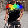 thumbnail image 2 of FINALGANG Mens Short Sleeve Crewneck TShirts With Tie Dye Splatter Gradient Print Casual Loose Fit Lightweight Tees For Summer Daily Wear Black XL, 2 of 4