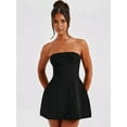 thumbnail image 4 of Womens Strapless Tube A-Line Mini Dress Club Party Short Prom Dress, 4 of 8