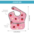 thumbnail image 4 of Bingfone Mess-Proof Baby Bib - Waterproof Bib For Baby Boy Or Girl With Food Catcher Pocket, Unisex-Strawberry And Ladybugs, 4 of 8