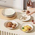 thumbnail image 4 of Hxlamzoo 4-Piece Snack Dip Dishes with Storage Rack - Durable Plastic Serving Trays for Home, Party, Camping Accessories (Beige, Easy-Clean Design), 4 of 9