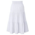 thumbnail image 3 of Maxi Ruffled Skorts for Girls Button Front High Waisted Long Skirt with Belt and Pocket, 3 of 5