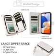 thumbnail image 4 of Dswteny Argyle Wallet Case for Samsung Galaxy A14/M14 5G with Wrist Strap Shoulder Strap Zipper PU Leather Flip Credit Card Holder Stand Cell Phone Cover for A 14 4G 14A 14M G5 Women Girls White, 4 of 7
