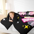 thumbnail image 3 of spefrowx Coquette Number 67 Queen Comforter Set for Girls, Pink Checker Bow Star Comforter Sets Queen, Black Reversible, 3pcs, 1 Comforter and 2 Pillowcases, 3 of 6