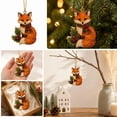 thumbnail image 6 of Clearance! Christmas Tree Ornament, Acrylic Hanging Pendant with Holly Leaf, Holiday Keepsake Decor, Xmas Tree Wreath Garland Home Decorations Indoor (Fox), 6 of 8