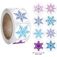 thumbnail image 2 of Etiqueta Celebración Navidad FrostFlakes 10Pzas 10x50 Etiquetas Copos de Nieve Ø2.5cm 8 Diseños Papel Adhesivo Mate Mult, 2 of 3