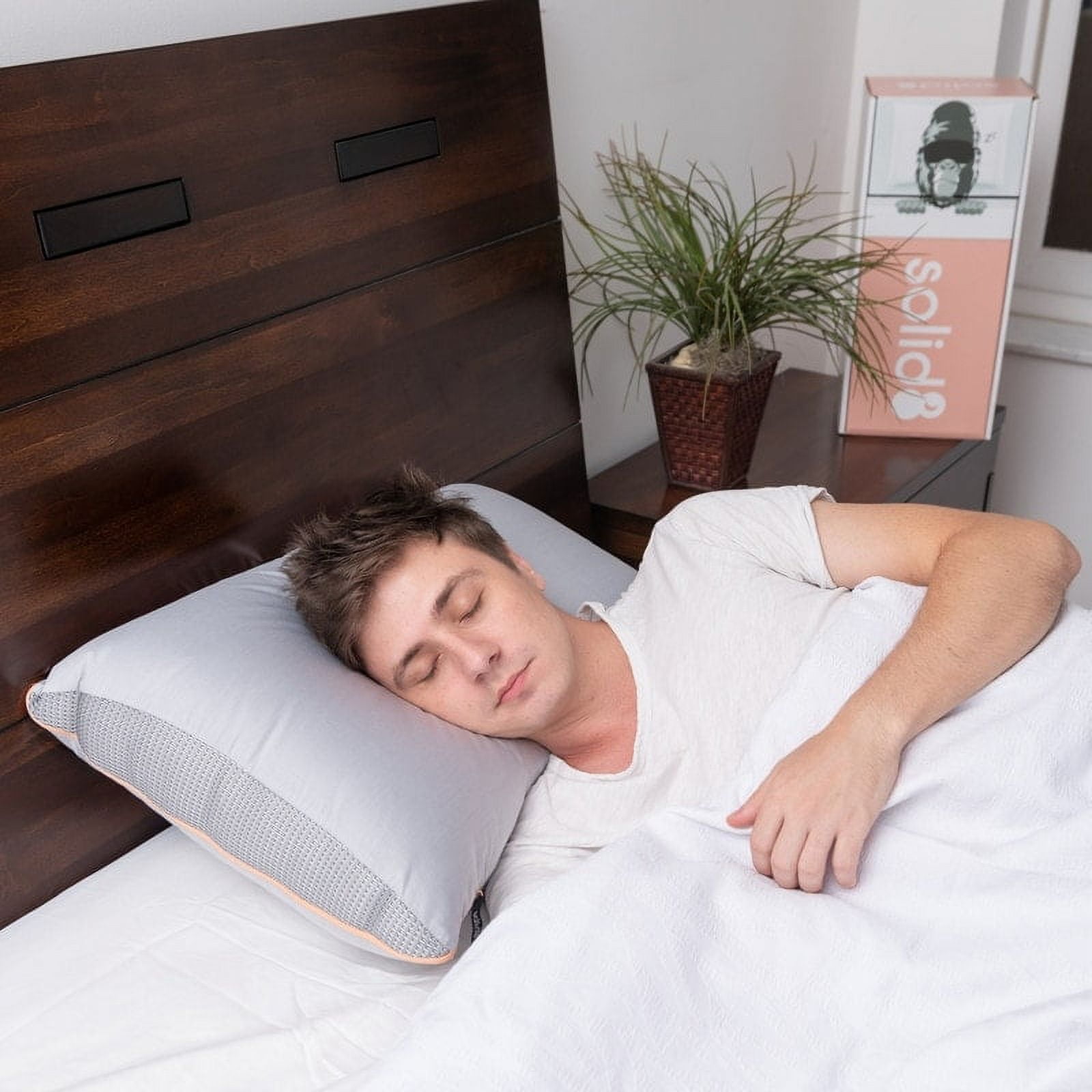 Solid 8 Graphene Extra Firm Down Alternative Pillow with Allergen Barrier, King