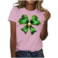 thumbnail image 1 of FRSASU T-Shirt de la Saint-Patrick pour Femmes, Imprimé Amusant, Grande Taille, Manches Courtes, Col Rond, Tendance, Rose, P(S), 1 of 5