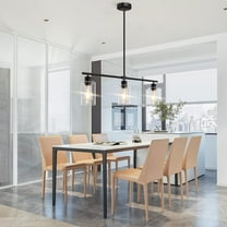 Glass Pendant 3 Light Fixture Kitchen Island Hanging Chandelier Lighting Black