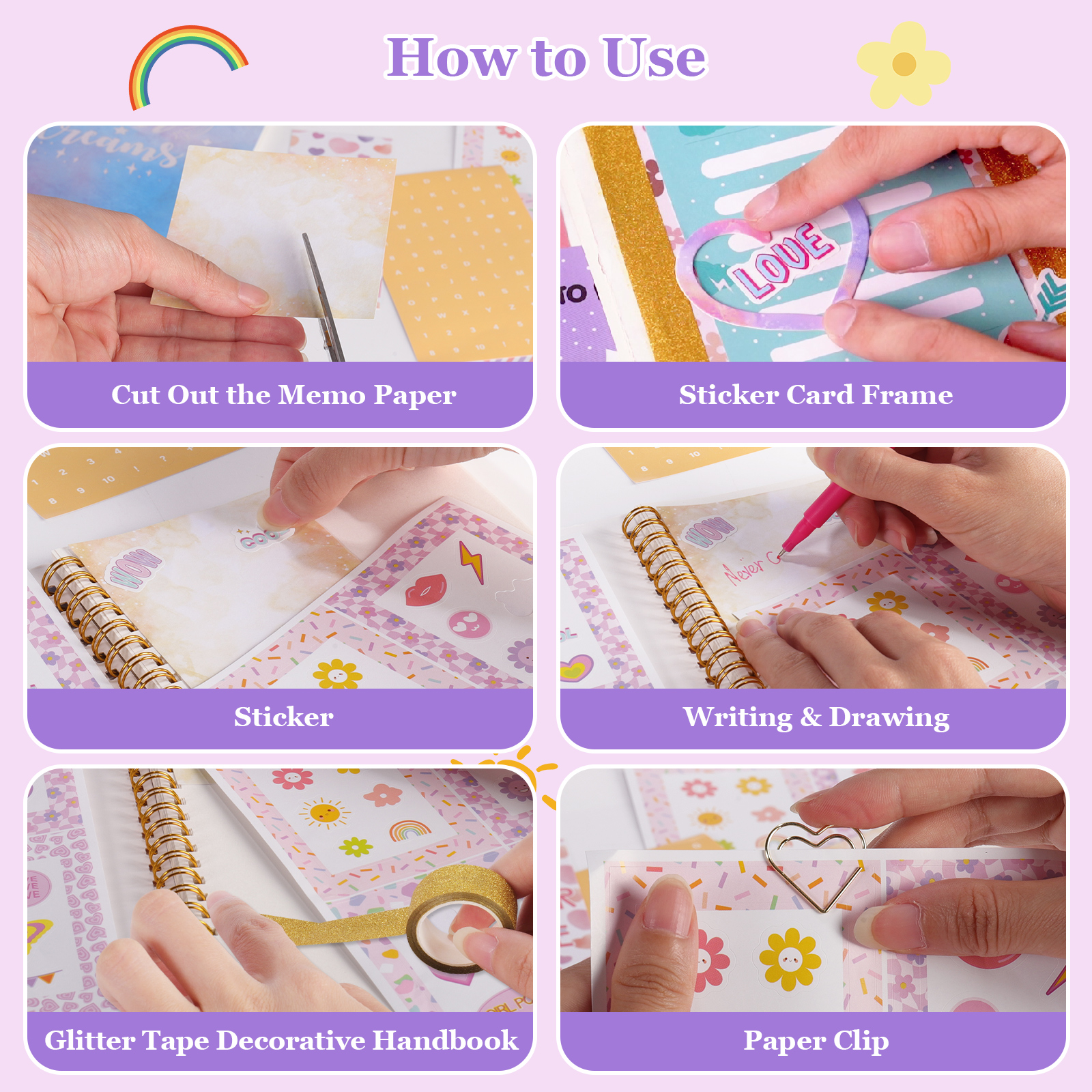 TOPCHANCES DIY Journal Kit for 4-12Y Girls - DIY Journal Set for Tween & Teen Girls, Girls Scrapbook Kit Diary Stationery Set for Kids Birthday Christmas Gifts