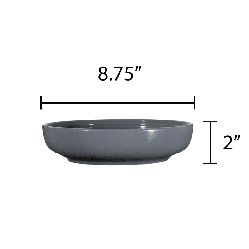 (2 pack) Mainstays Chiara Stoneware Round Gray Dinner Bowl