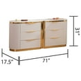 thumbnail image 3 of Laura Gold Detailed Modern Style Dresser made with Wood in White Color, 3 of 4