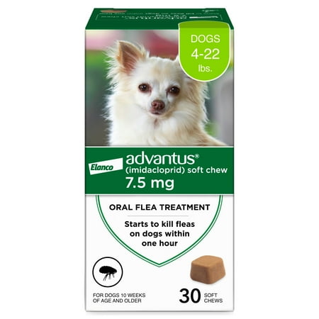 UPC: 0724089327710 | Advantus Chewable Flea Treatment for Dogs 4 – 22 lbs. | 30 Soft Chews