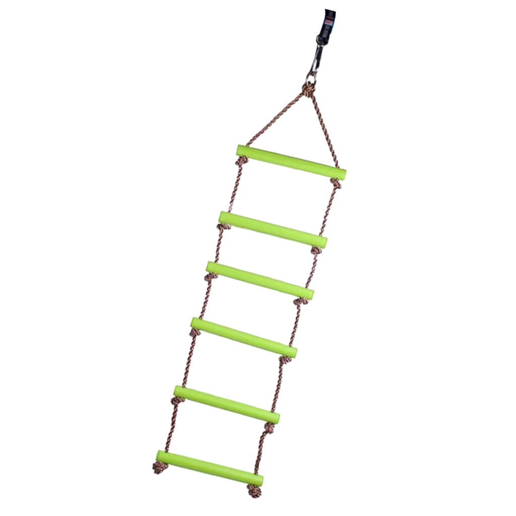 Kids Indoor & Outdoor Playhouse 6 Rungs Rope Climbing Ladder Toy Red 