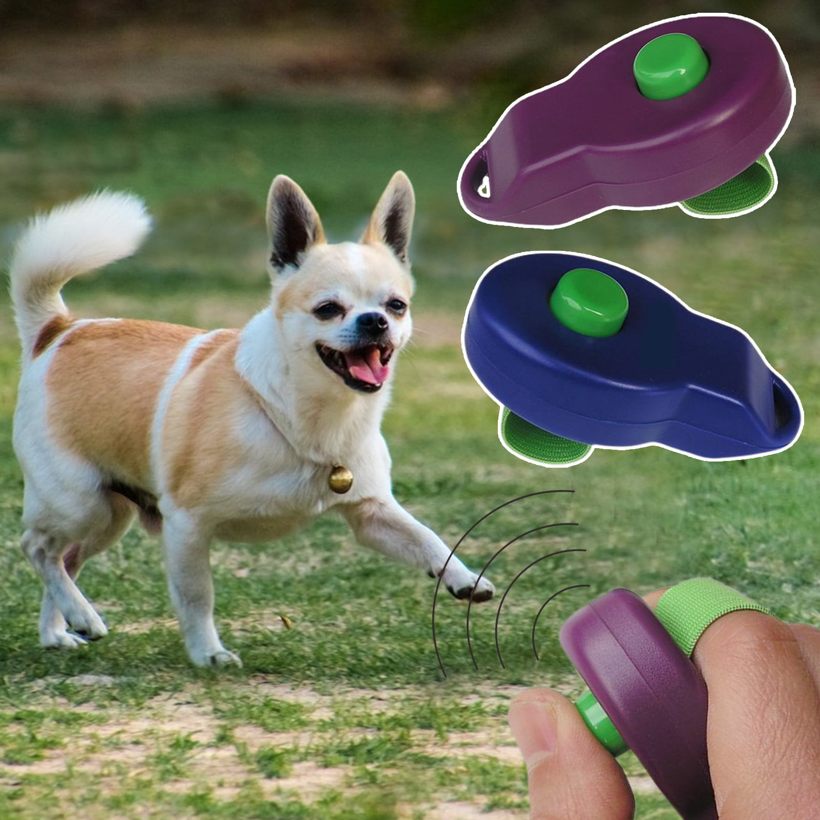 HoAoOo Pet Training Clicker with Wrist Strap - Dog Training Clickers (New  Black + Blue)