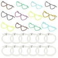 thumbnail image 2 of 15x5cm Assorted Color Party Supply Kits 12pcs Children Drinking Straws Creative Glasses Shape Straws, 2 of 2
