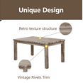 thumbnail image 6 of 7 Pieces Wooden Dining Table Set Rustic Rectangle Table and Upholstered Chair for Kitchen, Restaurant-Fortmok, 6 of 7