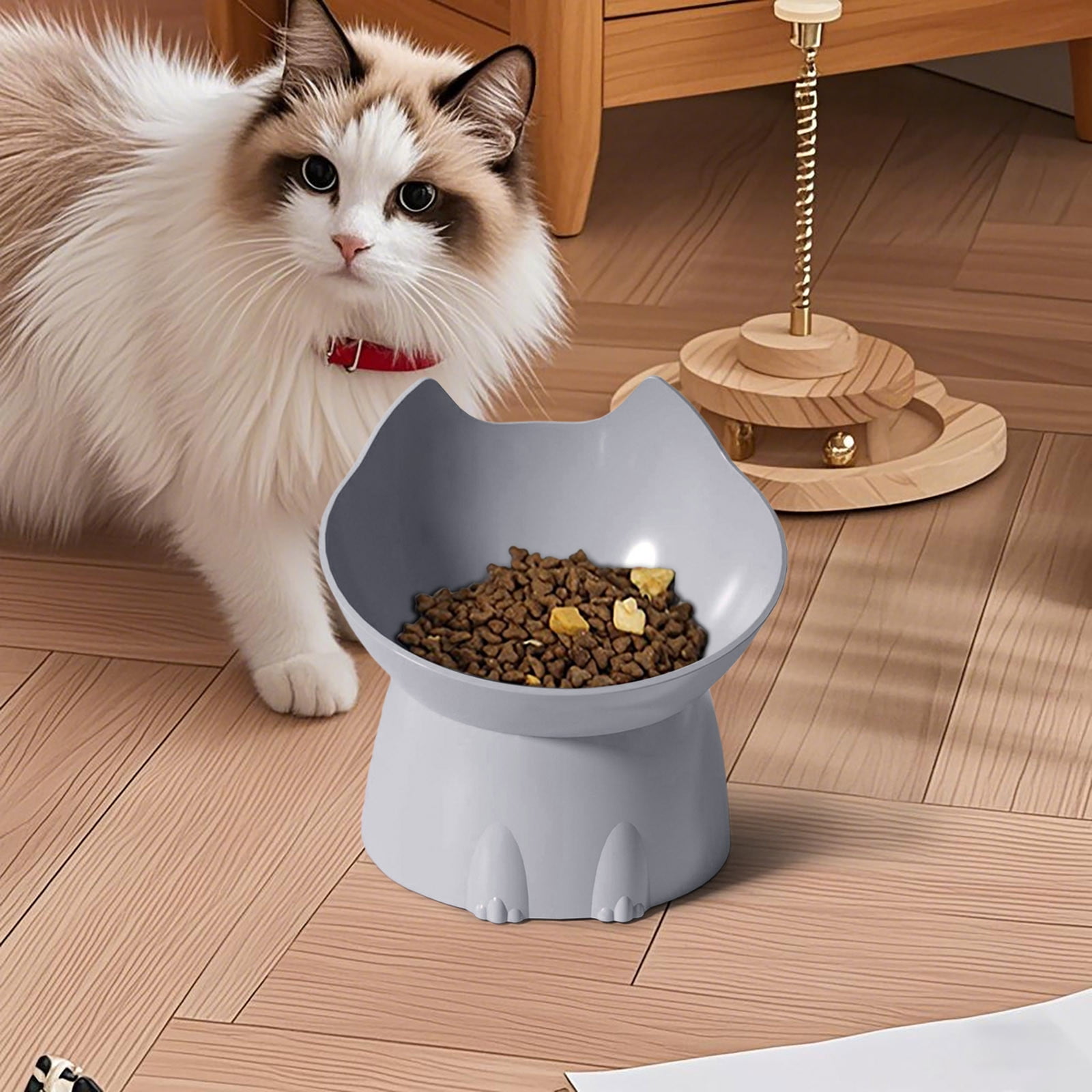 2pcs Tilted Elevated Cat Food Bowl - Cat Bowls Whisker Friendly Anti Vomiting Slanted Feeding Bowls Cute Shallow Bowl A
