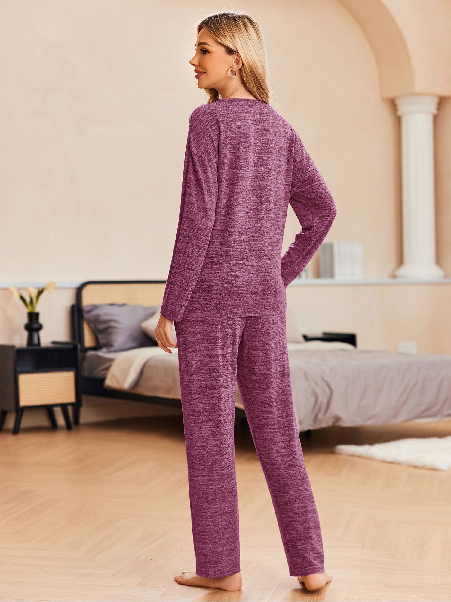Avidlove Women Pajama Sets Long Sleeve Pjs Soft Pullover Top and