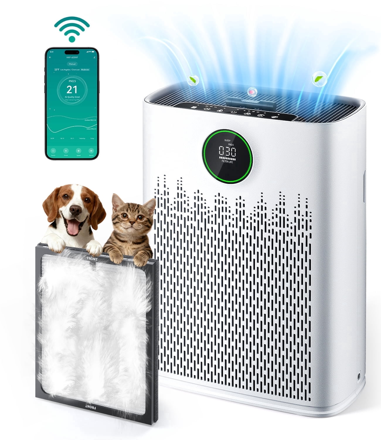 Winix AM90 Wi-Fi Air Purifier, 360sq ft Room Capacity, Amazon