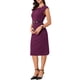 thumbnail image 4 of INSPIRAR CHIC Vestido Elegante de Mujer con Mangas Cortas y Cinturón para Usar en el Trabajo Vestidos Tipo Sheath Fucsia XL, 4 of 6