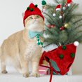 thumbnail image 1 of Disfraz navideño de capino, gorro ajustable de Papá Noel para cachorros y gatitos, suministros para fiestas navideñas., 1 of 6