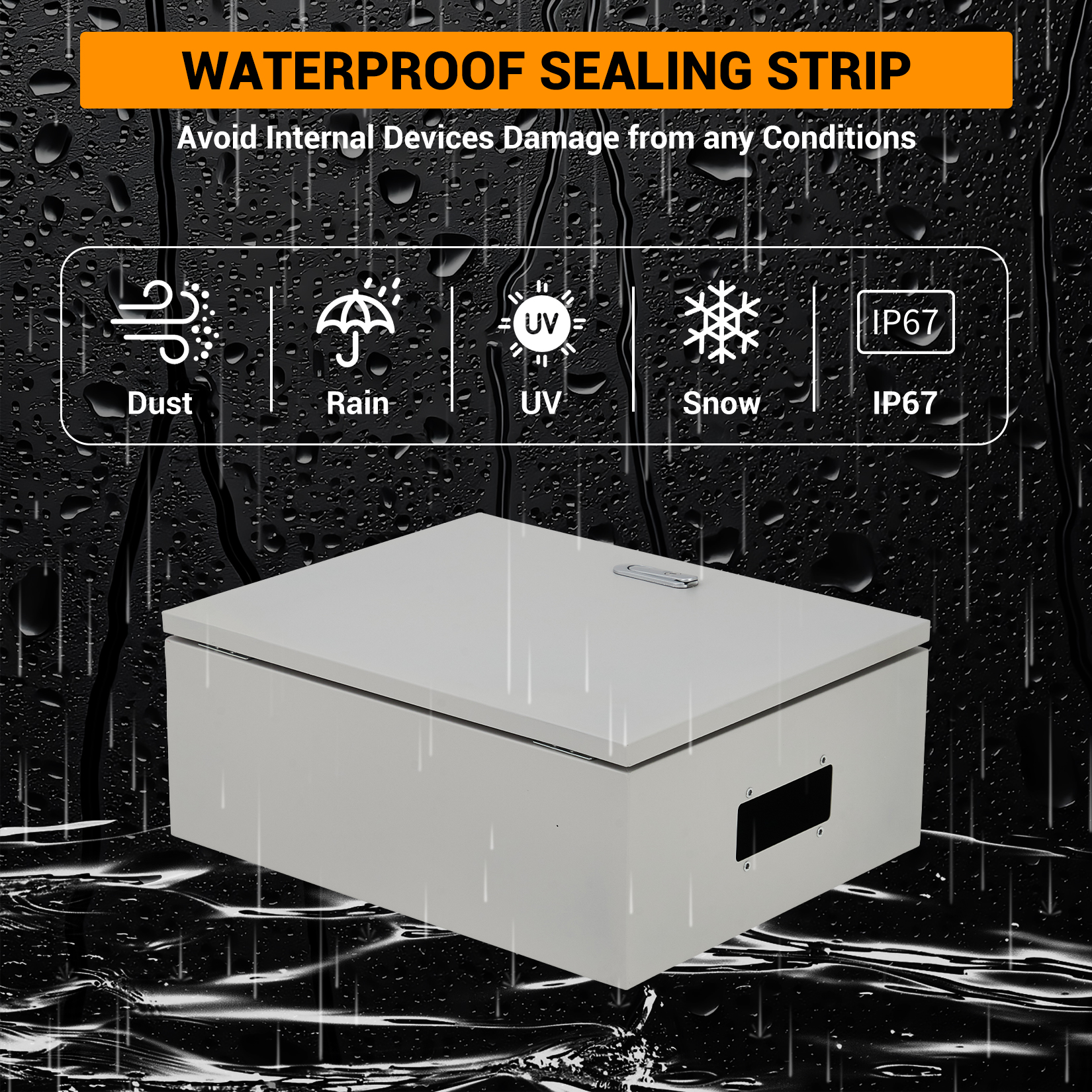 Accreate Stainless Steel Electrical Enclosure Box, NEMA 4X, IP67 Waterproof & Dustproof, Lockable Outdoor Junction Box with Mounting Plate & Keys for Indoor/Outdoor Use