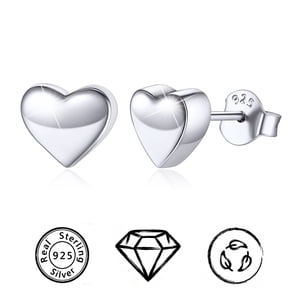 ChicSilver Sterling Silver Heart Stud Earrings