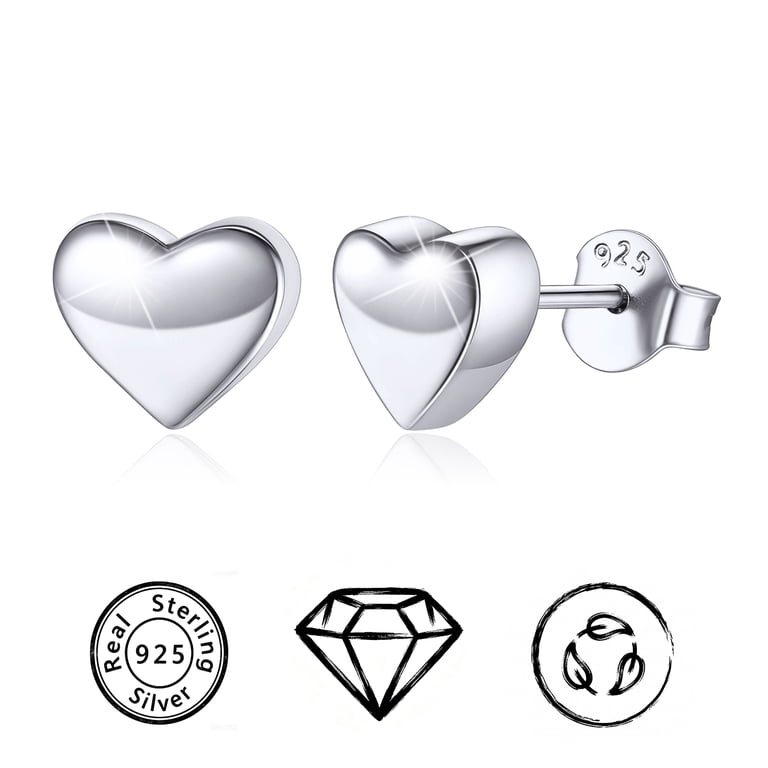 ChicSilver Sterling Silver Heart Stud Earrings photo 1
