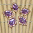thumbnail image 1 of 10 Pcs Boutons en Alliage Perle Cristal Strass Strass, 30x25mm, 1 of 8